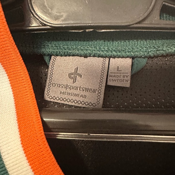 Cross sportswear men’s large. Bomber jacket. Grey/orange/white. - Picture 2 of 4